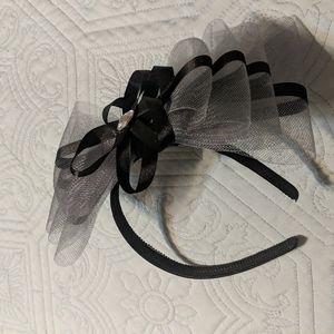 Black jeweled fascinator headband